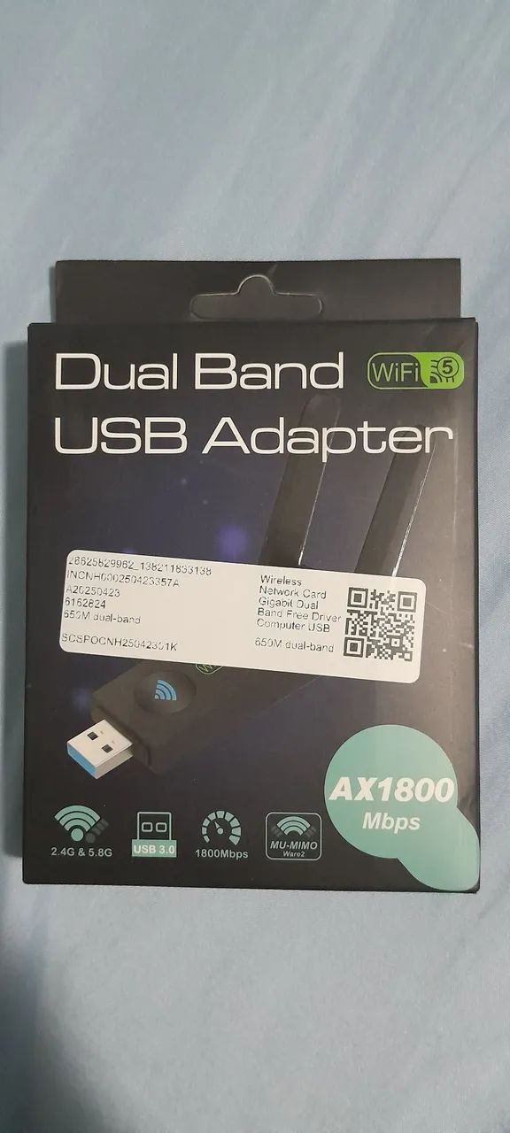 Adaptador Wi-Fi USB de Dupla Banda AX1800