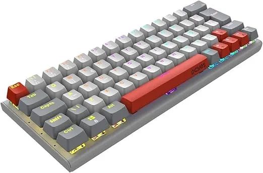 TECLADO MECÂNICO GAMER PCYES KUROMORI 60% WHITE GHOST - SWITCH BLUE - LED RAINBOW 