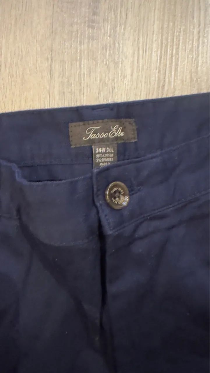 Calça social importada TASSO ELBA  azul marinho - Foto 2