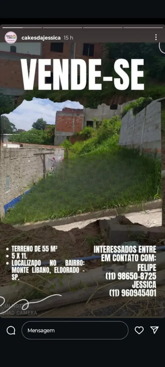 Terreno pronto para construir 52m2