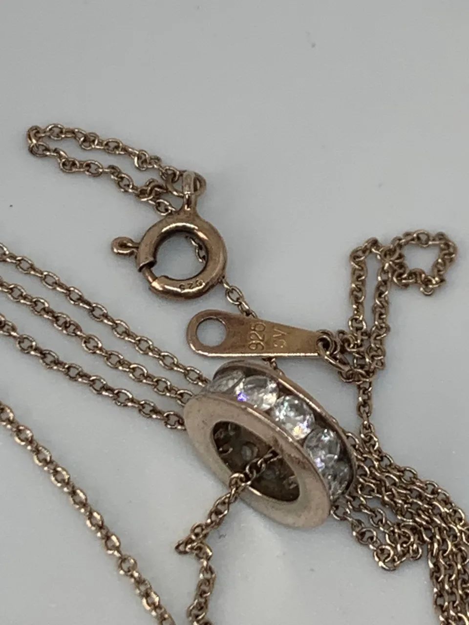 colar de prata 925 com pingente com pedras - Foto 3