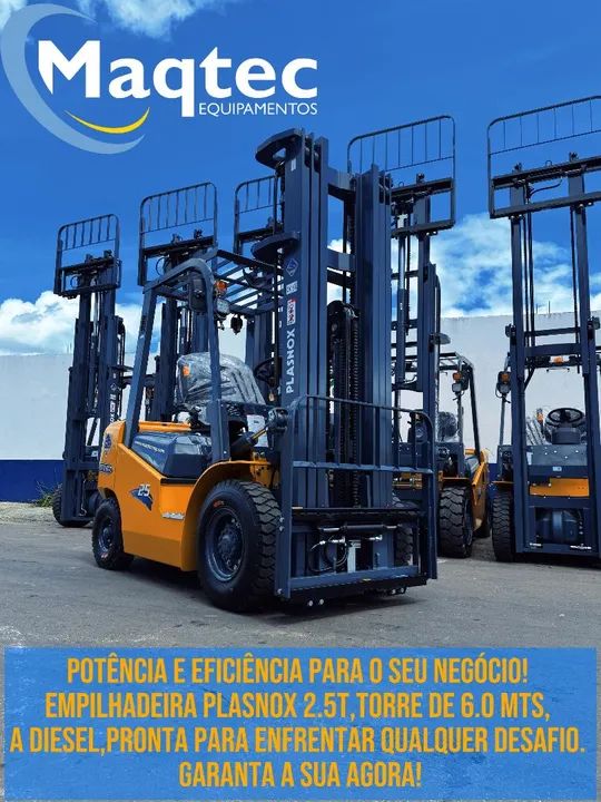 Empilhadeira Plasnox 2.5T - Torre 6.0 mts - Diesel