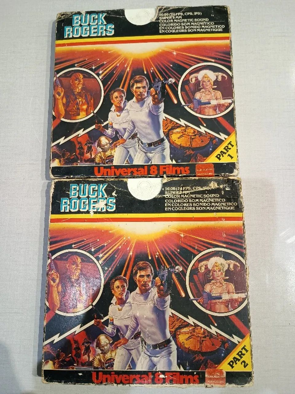Filme super 8mm BUCK ROGERS /part 1 e 2   + 3 caixa de slides no estado