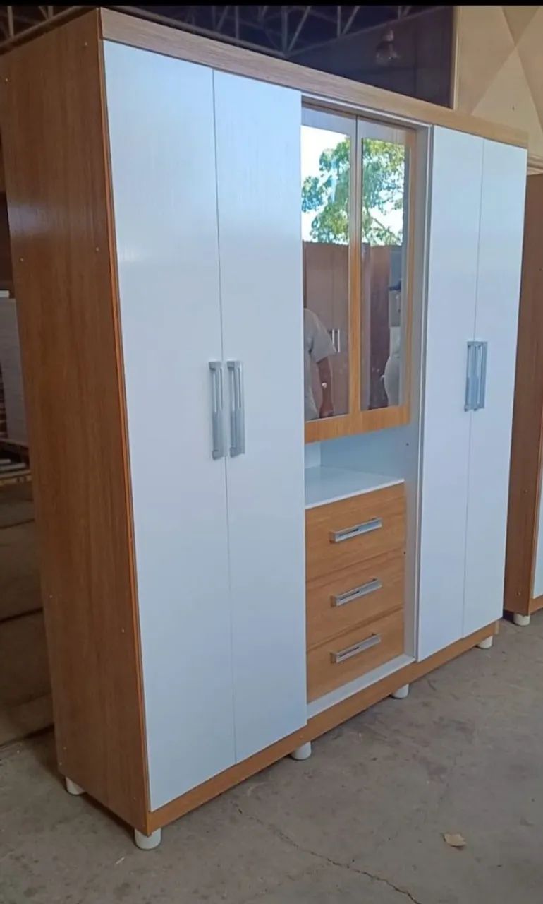 GUARDA ROUPA CASAL COM ESPELHO 100% MDF - Foto 4