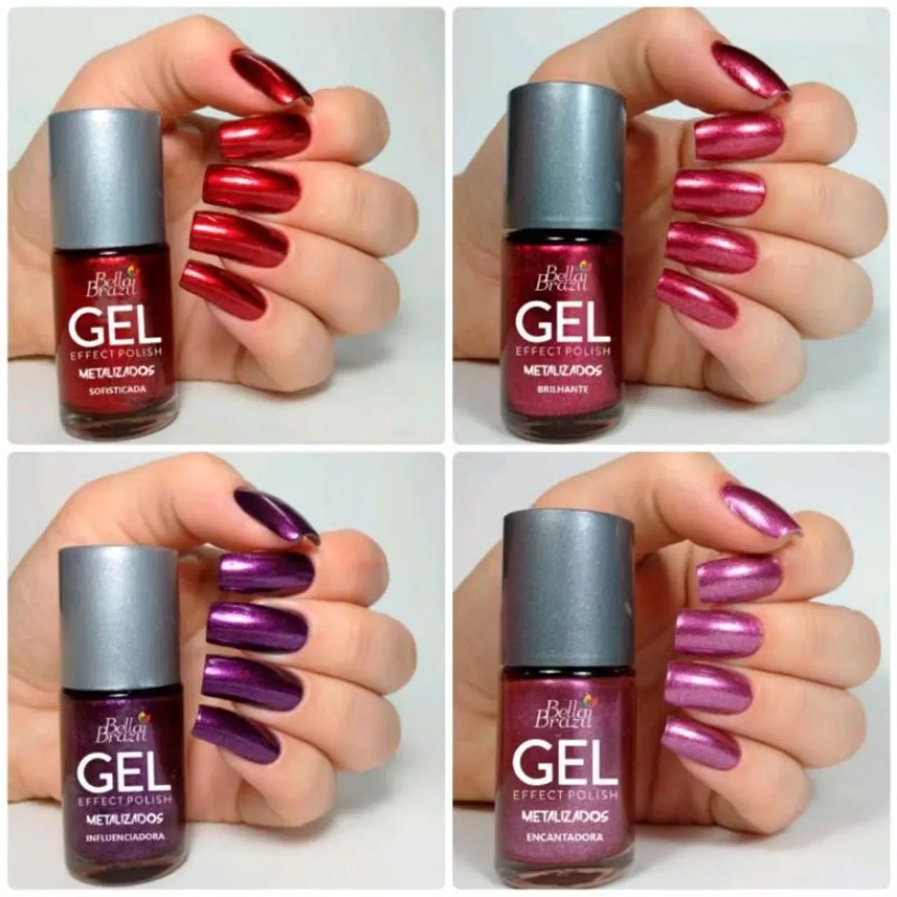 Kit 10 Esmaltes Unhas metalizado EFEITO GEL - Foto 4