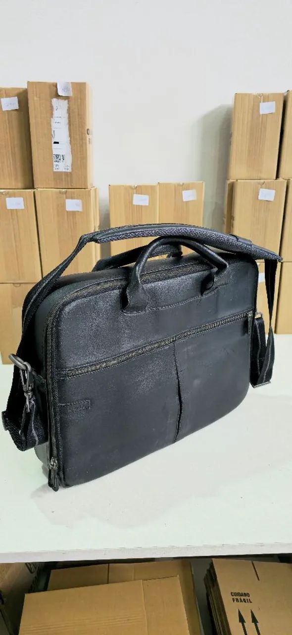 Maleta Executiva Pasta de Couro Legítimo para Notebook Dell Original Full Office Até 17"