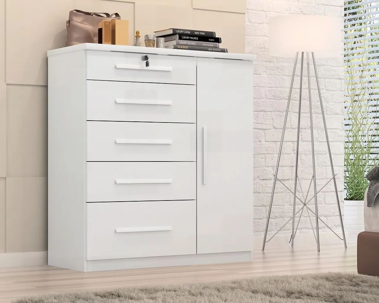 Cômoda Lívia com sapateira  - Entrega Rápida 