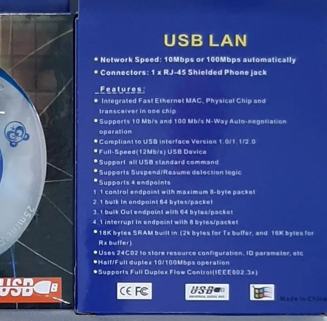 Adaptador Placa Rede- Usb Externa Rj45 Lan ethernet 10/100   - Foto 2