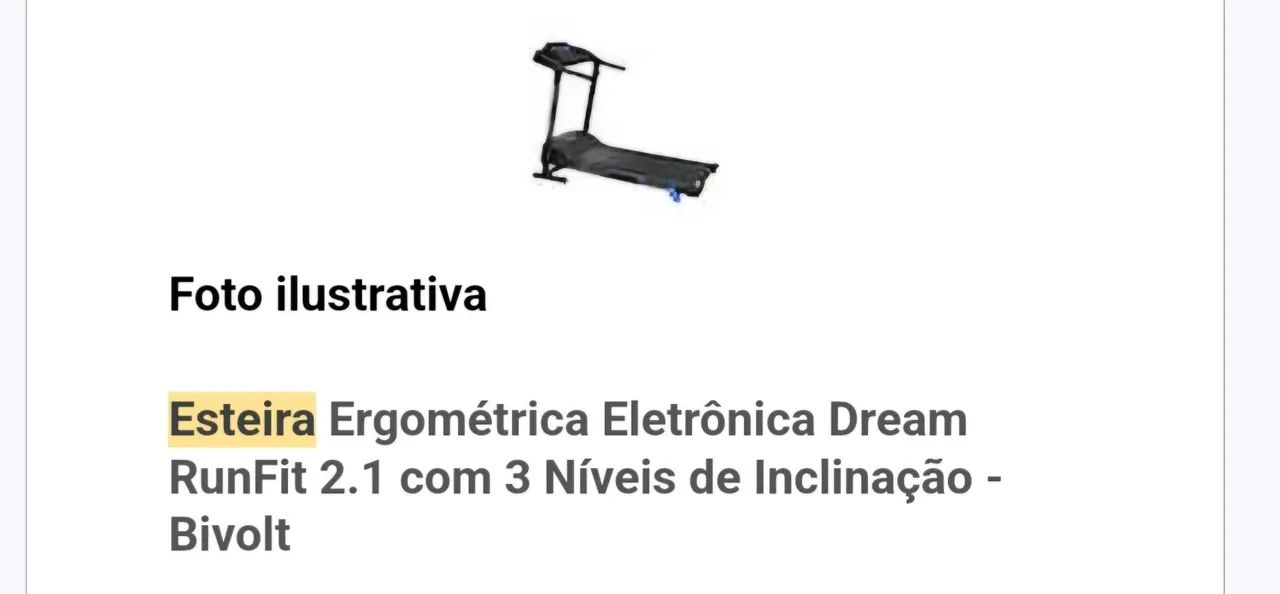 ESTEIRA ERGOMETRICA ELETRONICA