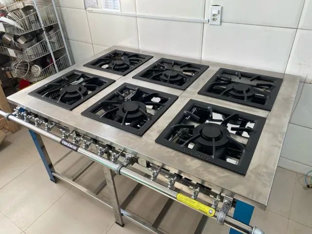 fogão Venâncio 40x40 inox 6 bocas 