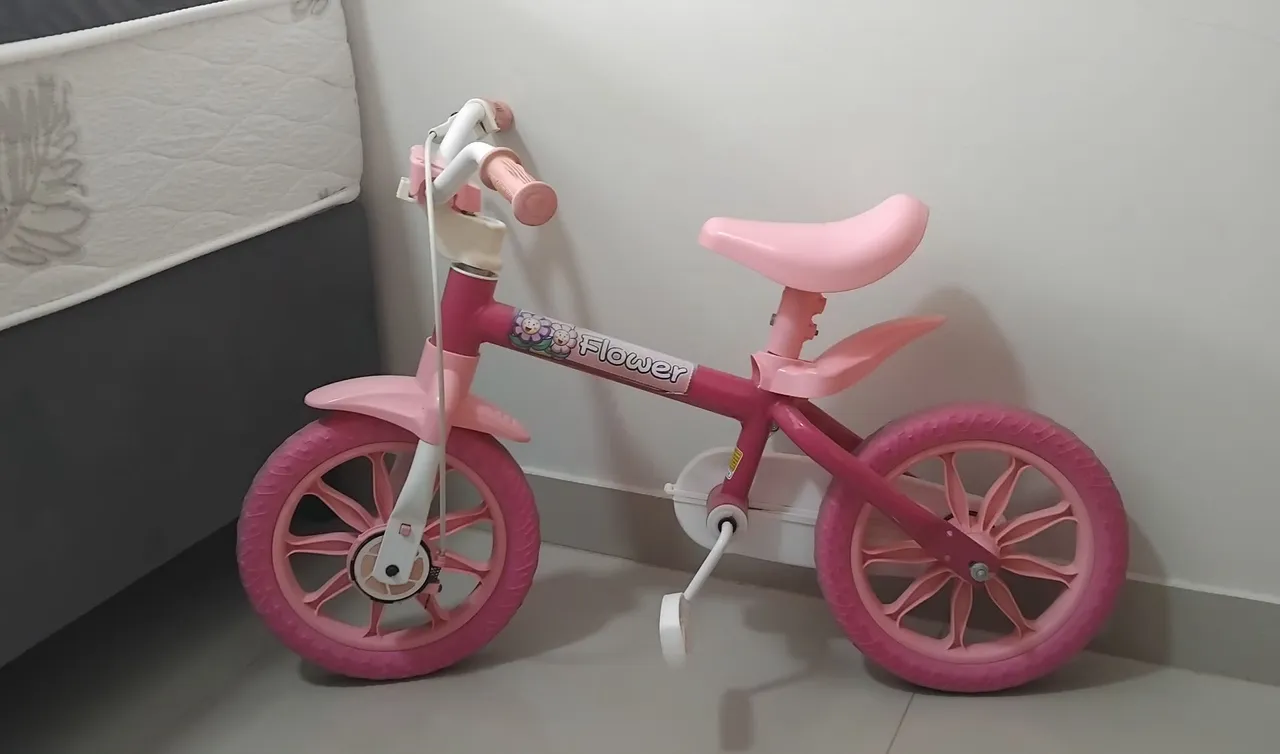 Bicicleta Infantil Rosa Flower