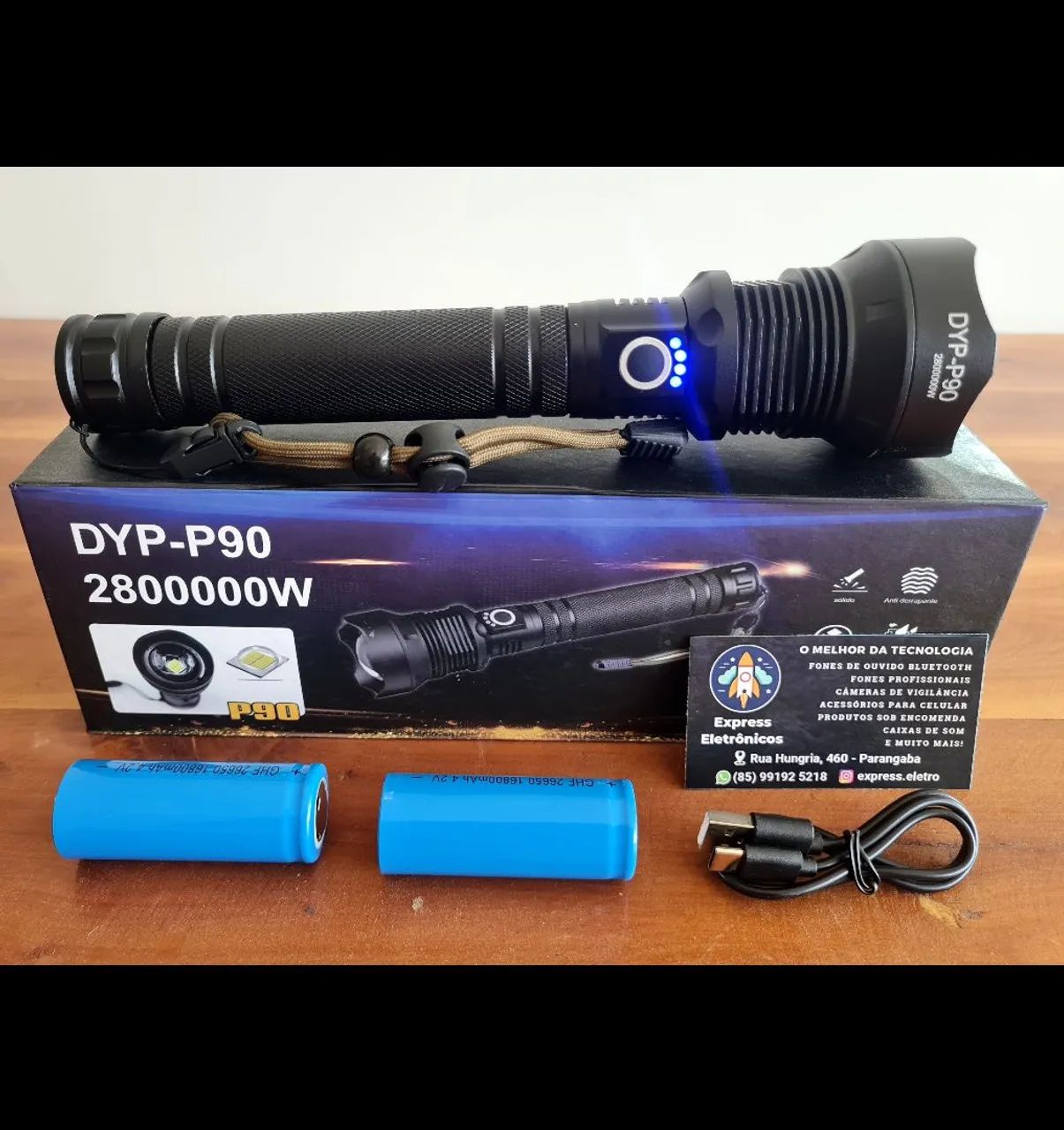 LANTERNA TÁTICA P90 A MAIS POTENTE DO BRASIL 2 BATERIAS RECARREGAVEL - Foto 2
