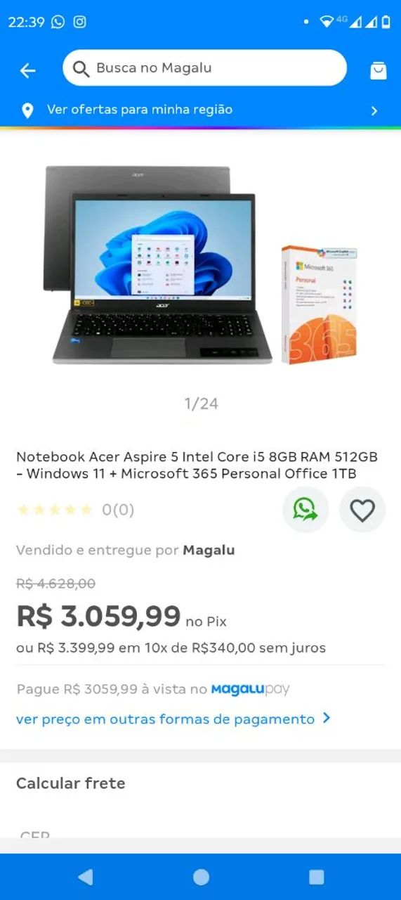 Notebook Acer com Intel Core i5 - Foto 2