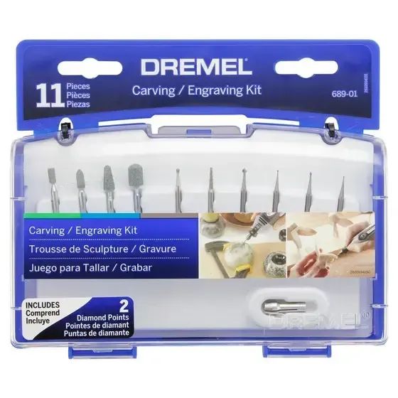 JOGO P/ ESCULPIR E GRAVAR DREMEL 689-01 C/ 11 PEÇAS