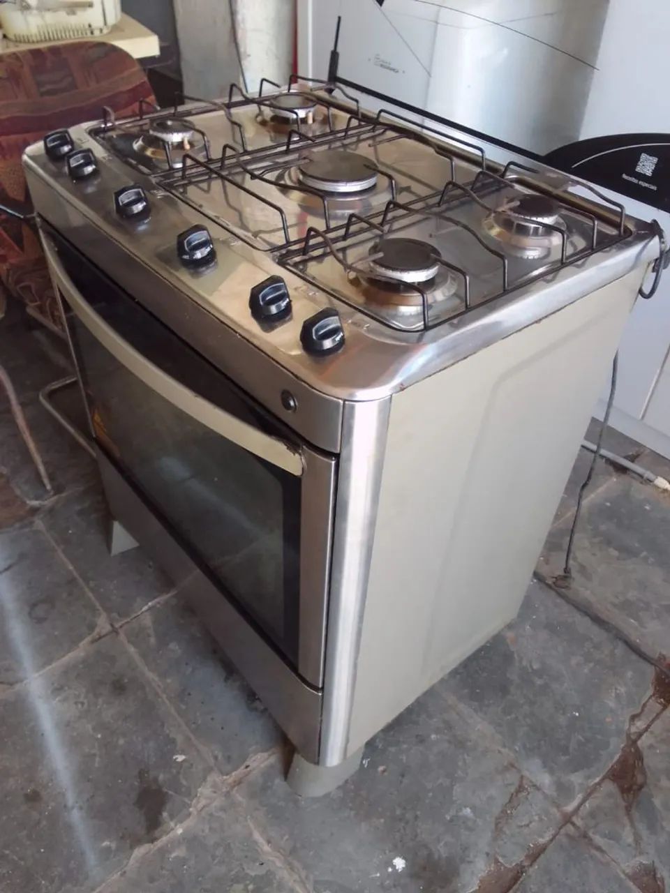 Fogão Esmaltec Inox Gás de Rua*5 Bocas*Automático*