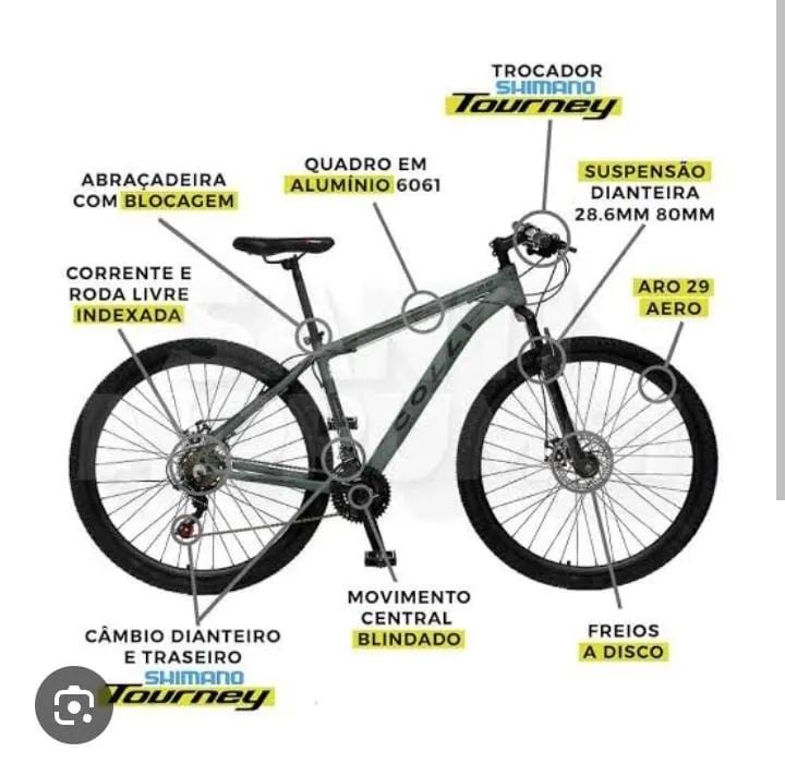 Bicicleta Aro 29 Colli com Câmbio Shimano Tourney