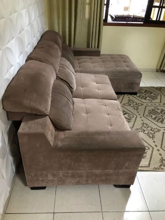 Sofá Retrátil 2.90m Bege - Foto 4