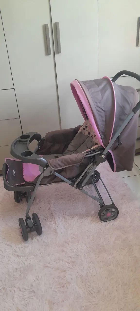 Carrinho de Bebê Cosco Rosa - Foto 2