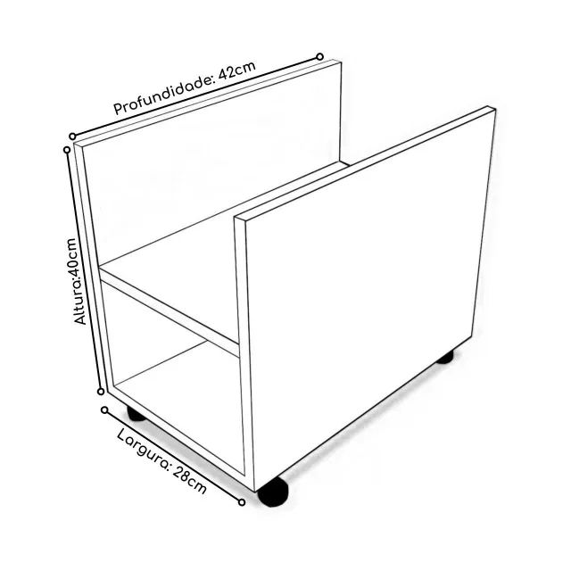 Porta CPU de Madeira MDP com Rodízios Resistência e Praticidade Modelo CZ 72104 - Foto 4