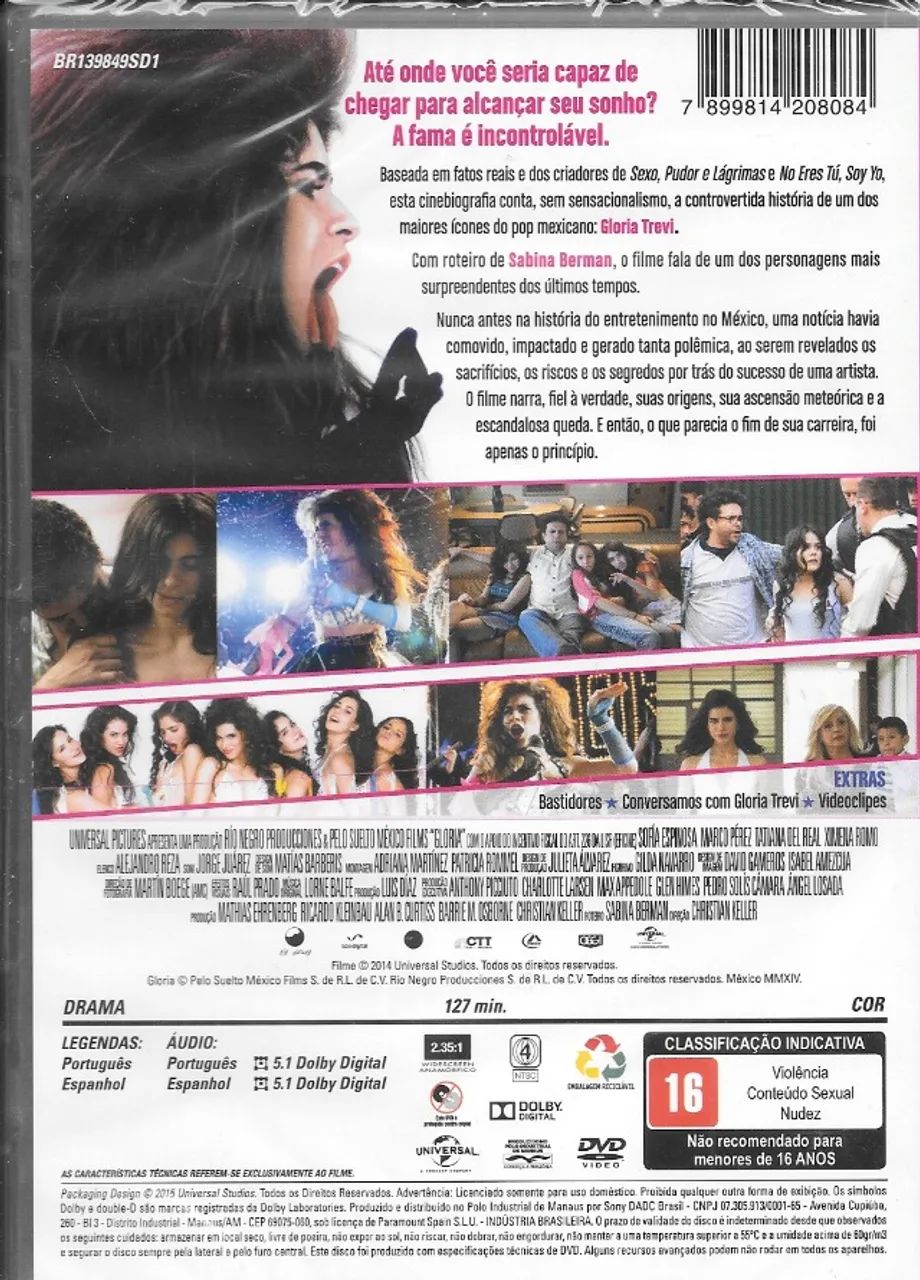 DVD: Gloria Trevi -- Diva Suprema (dublado/legendado) filme de drama/biografia (c/ extras) - Foto 3