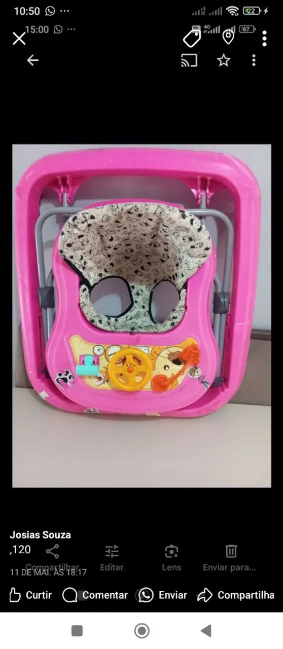 Andador Bebê Rosa 115 cada 