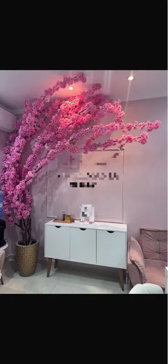 Árvore Artificial de Cerejeira Rosa para Decoração