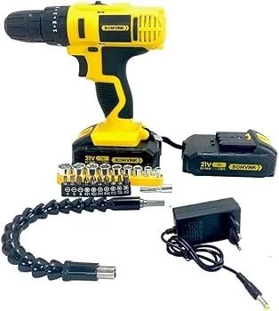 Parafusadeira Portátil com 2 baterias 21V + Kit Maleta com Acessórios - Foto 3