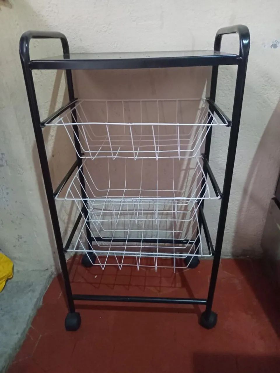 Prateleira de Metal para Cozinha com 3 Cestas