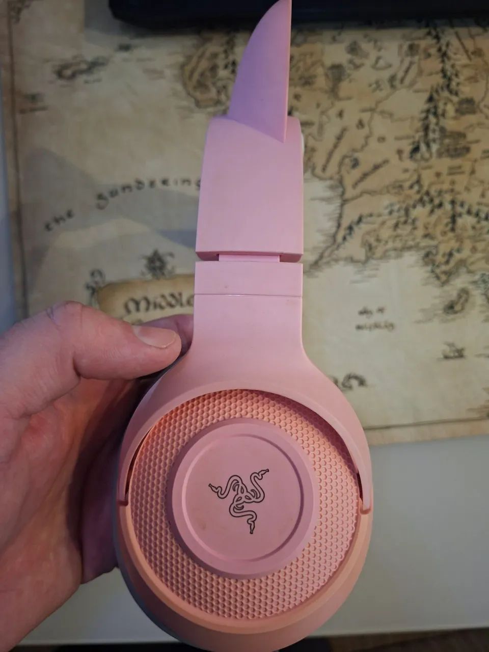 Fone de ouvido (headset) gamer rosa - Foto 4