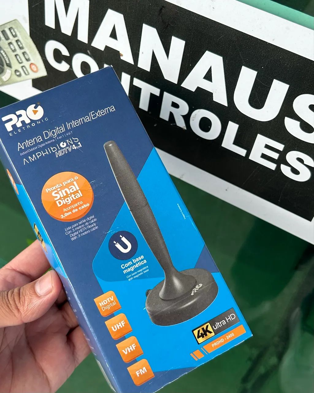 Antena Digital Interna Pro Eletrônic 3M de cabo 