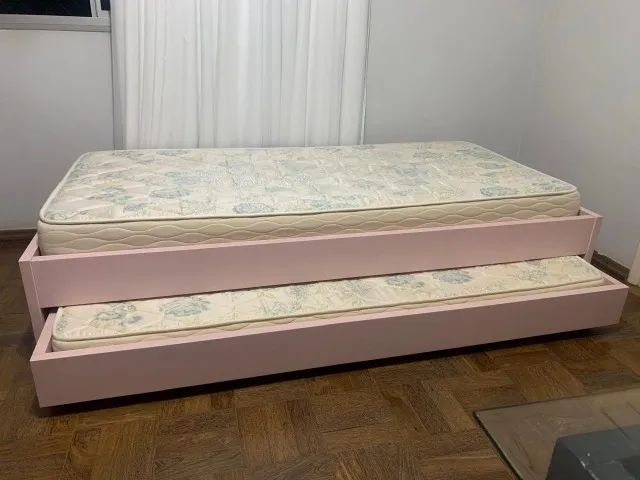 Bicama solteiro com cama auxiliar em madeira - Foto 2