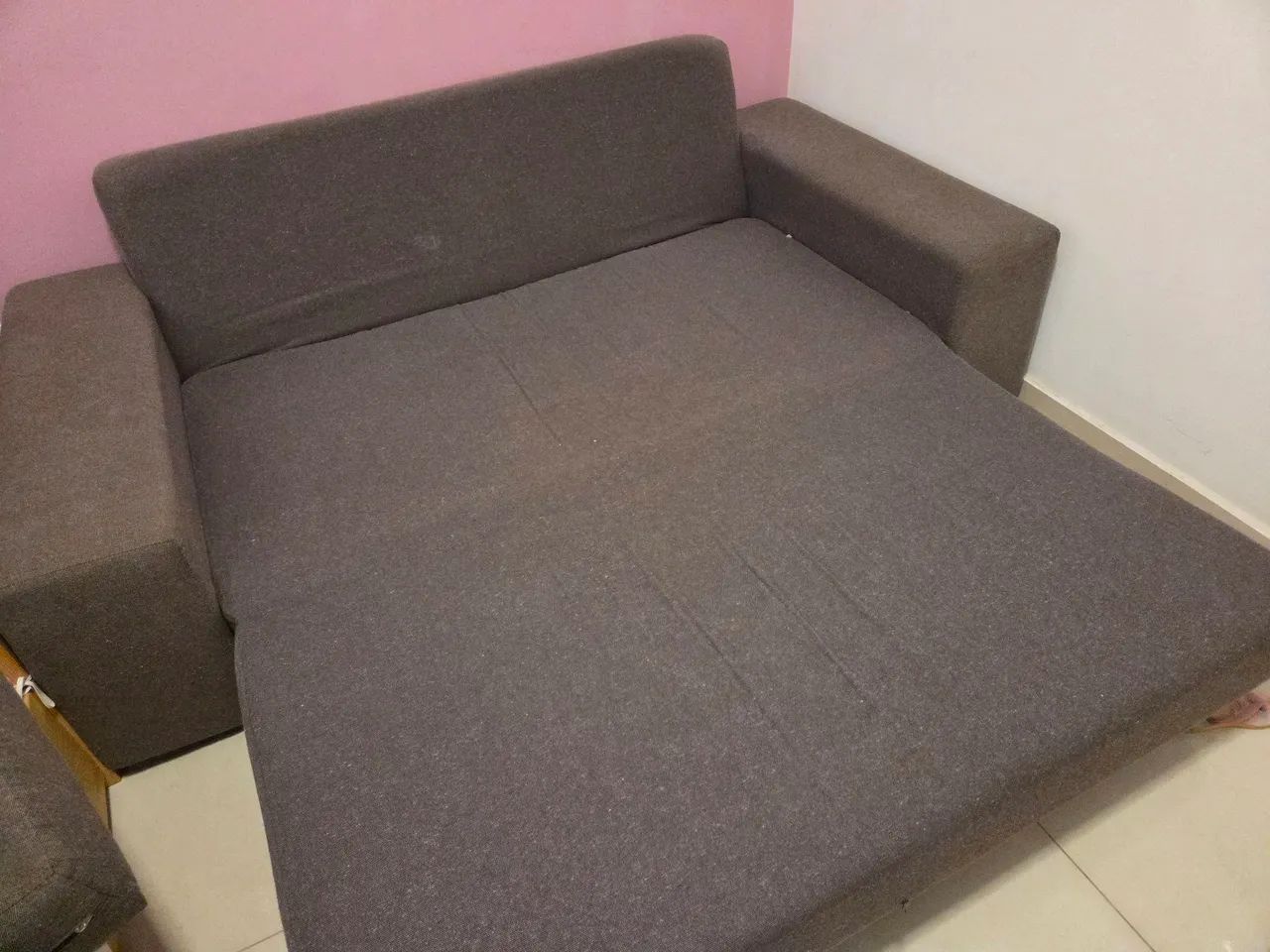 Sofá-cama cinza Tok Stok - Foto 3