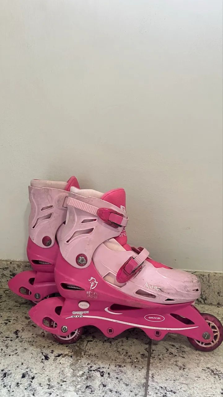 Patins Rosa Ajustável  - Foto 3