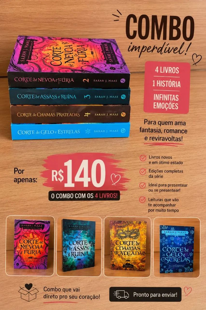 COMBO COMPLETO ? SAGA CORTE DE ESPINHOS E ROSAS ? | 4 LIVROS