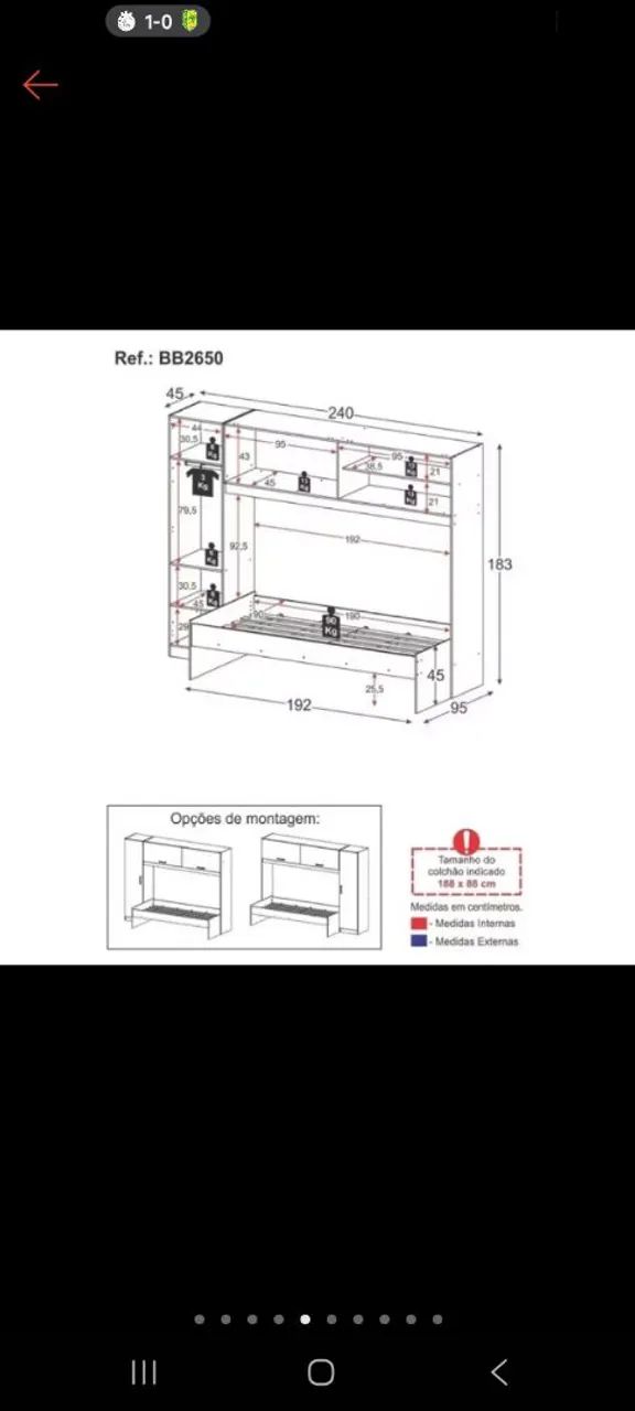 Cama solteiro guarda roupa  - Foto 4