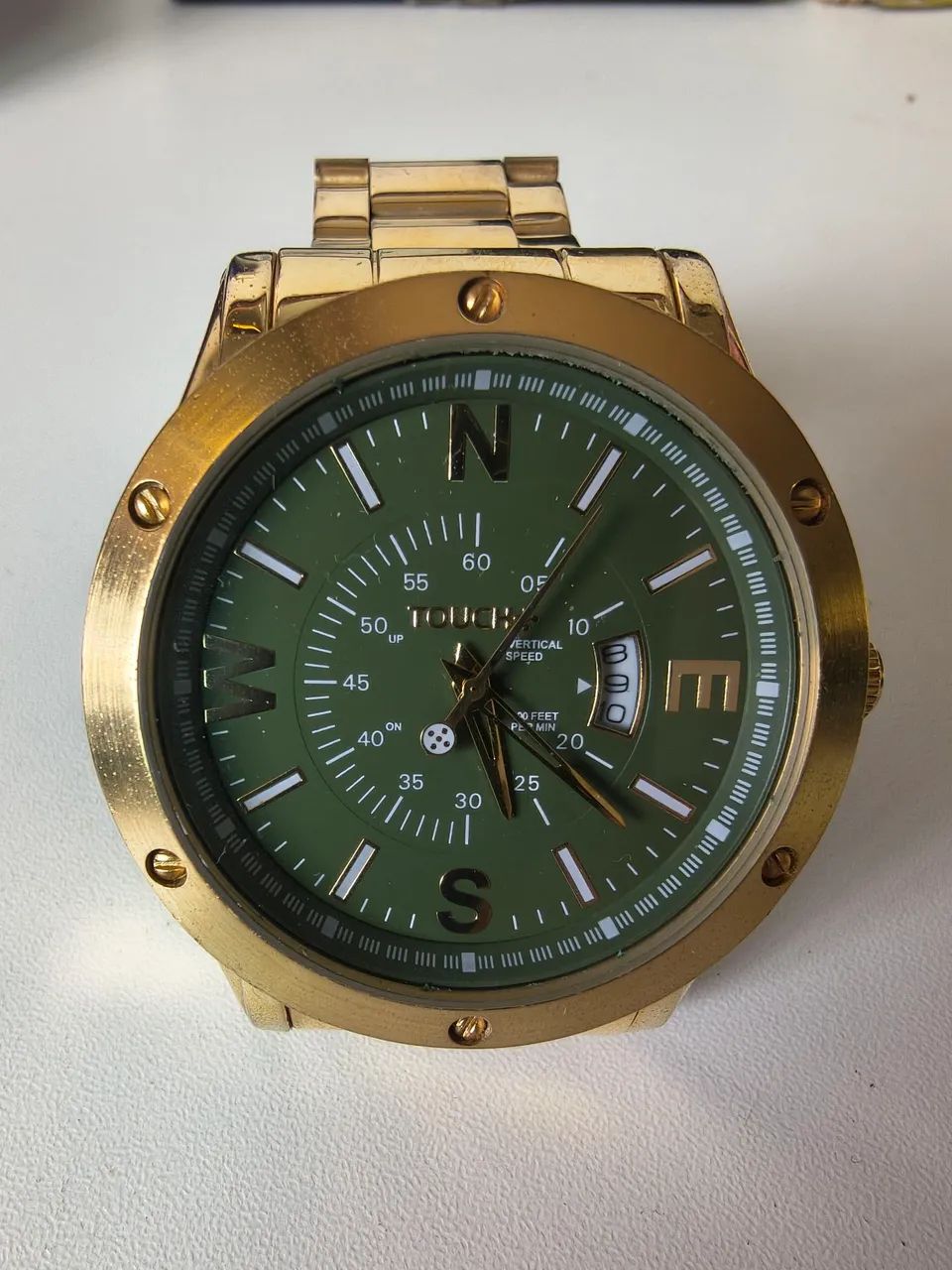 Relógio analógico dourado Touch 