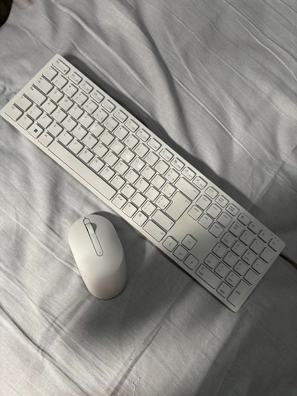 Teclado e Mouse Dell pro Br branco 