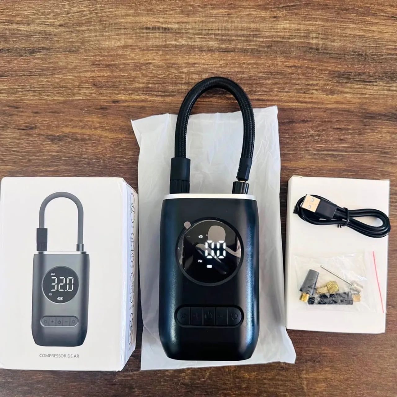 Mini Compressor de Ar Digital Portátil USB-C - Foto 3