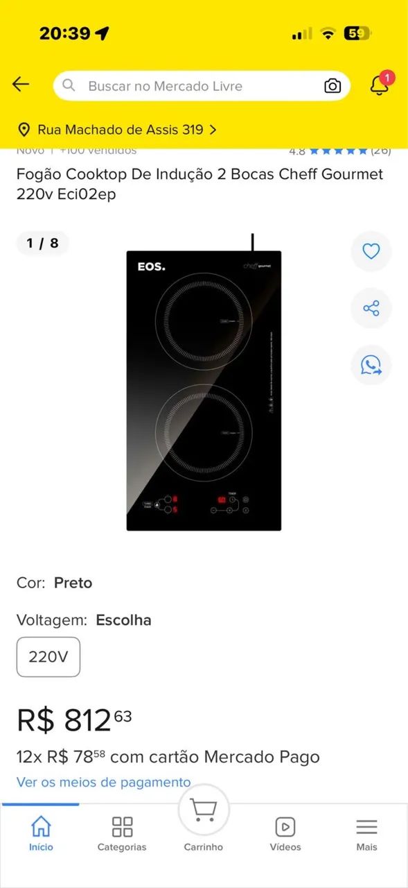 Cooktop indução EOS