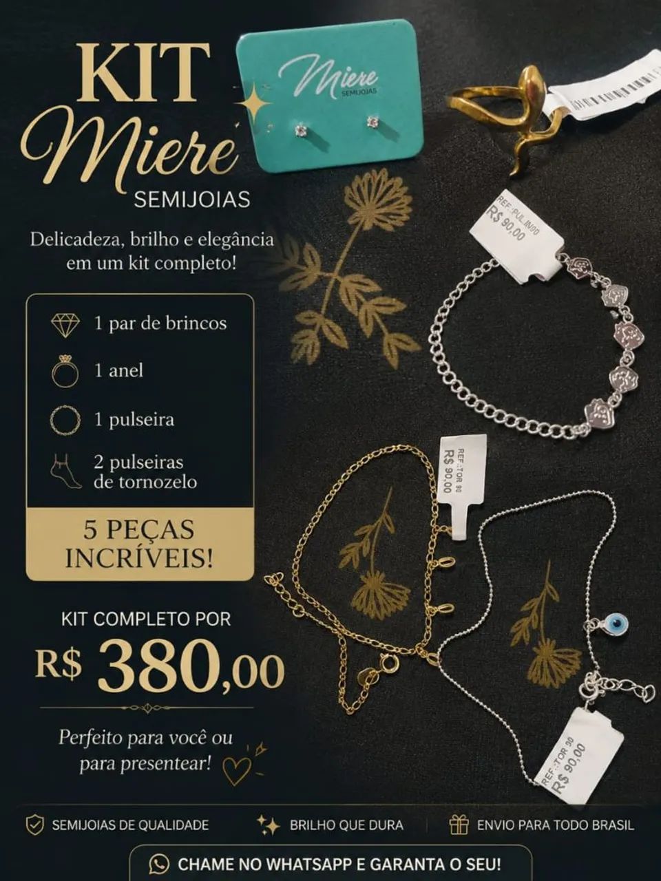 Marca da joias miere kit de jóia vendo separado