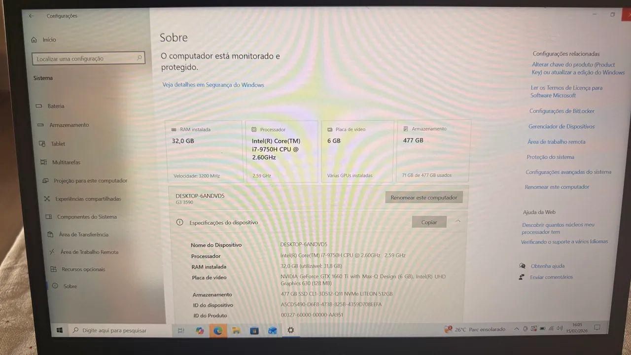 NOTEBOOK DELL G3 I7 32GB - Foto 5