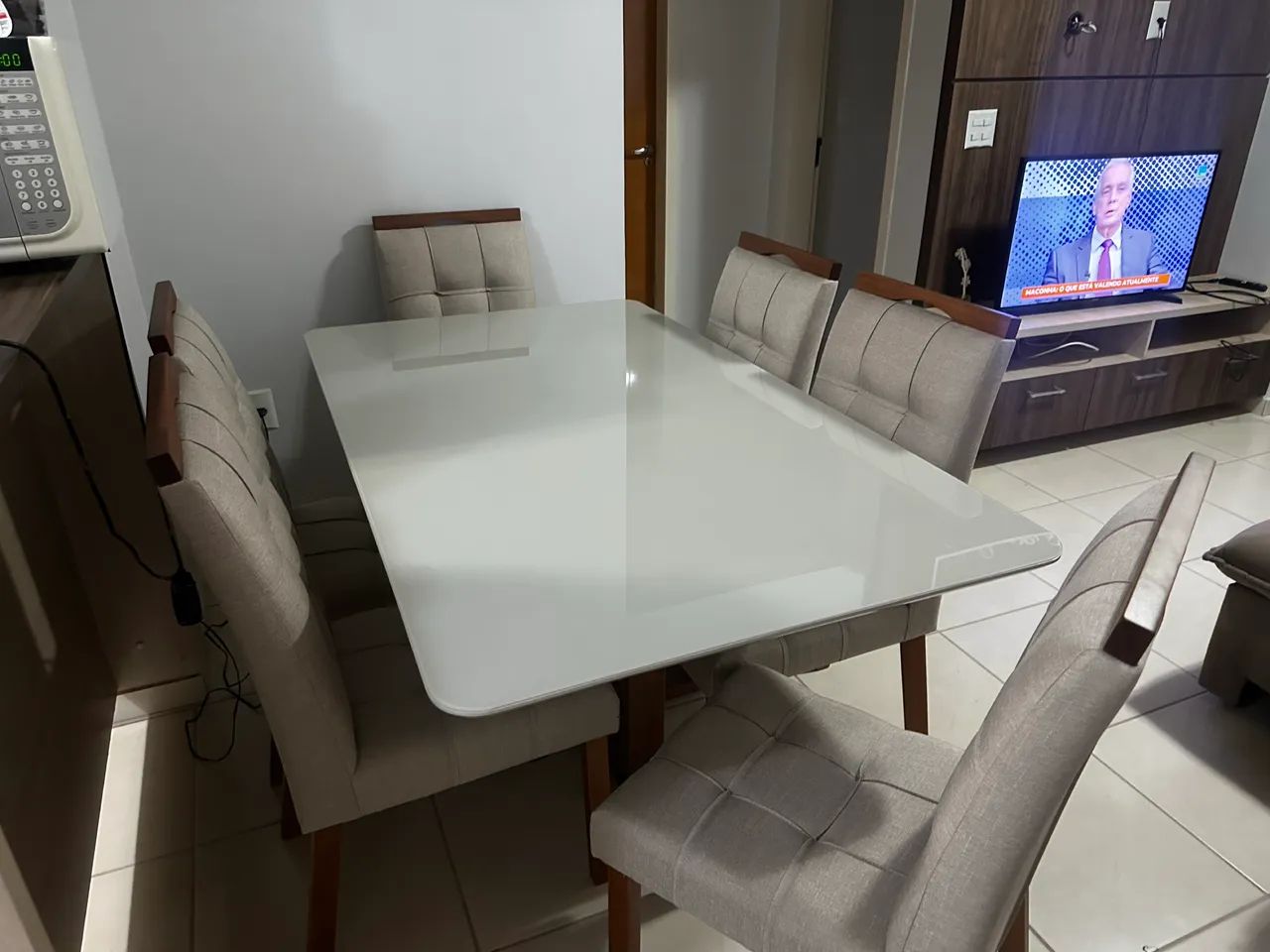 Mesa de Jantar Pedro 160x80 Com 6 Cadeiras 100% Madeira - Foto 3