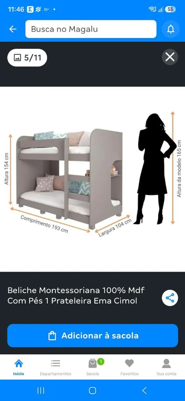 Beliche Montessoriana 100% Mdf Com Pés 1 Prateleira Ema Cimol (USADA) - Foto 3