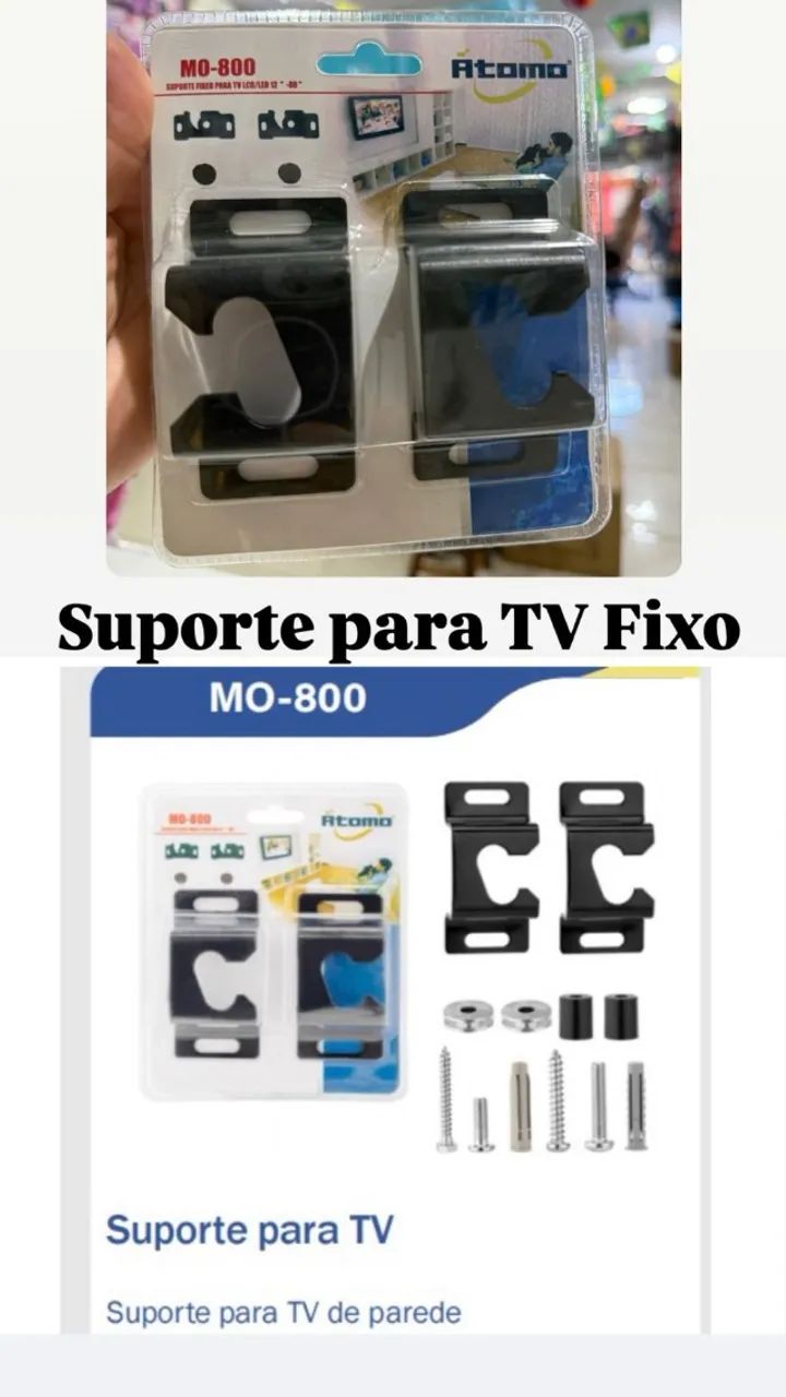 Suporte para tv  fixo  De 12 a 80 polegadas  Suporta até 60kg/132lbs