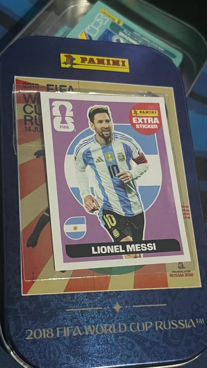 Figurinha Messi Legend Lilás - Extra sticker panini 