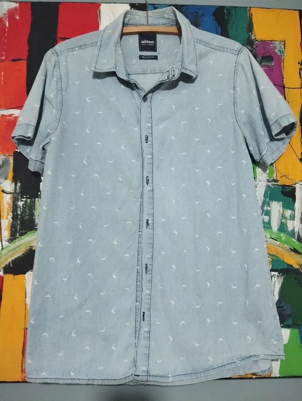 Camisa masculina jeans Tam.M