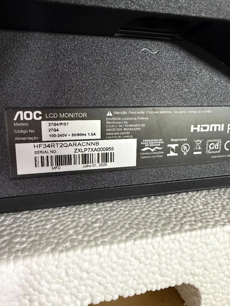 Monitor gamer AOC 27G4/P - 180hz, 0.5 MS - Foto 5