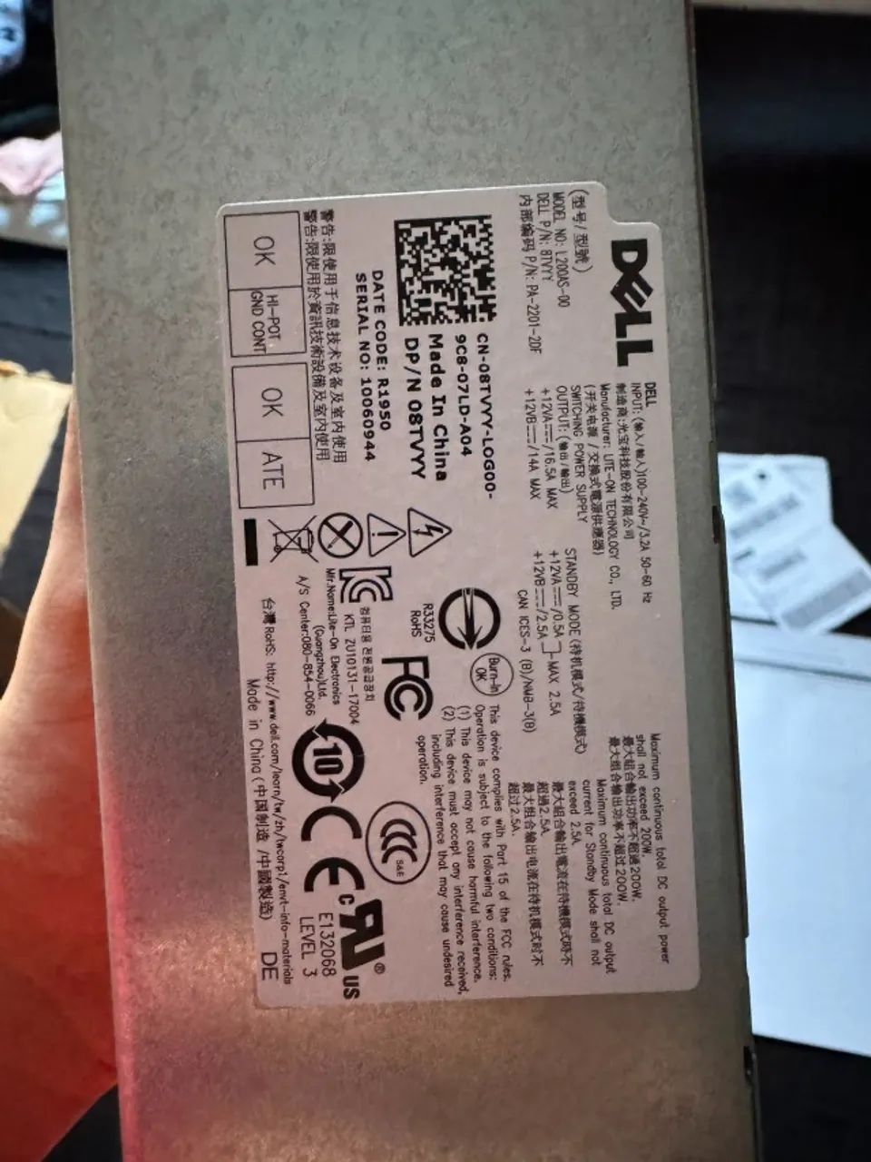 Fonte Dell Para Desktop - L200AS-00 - ESTADO DE NOVA