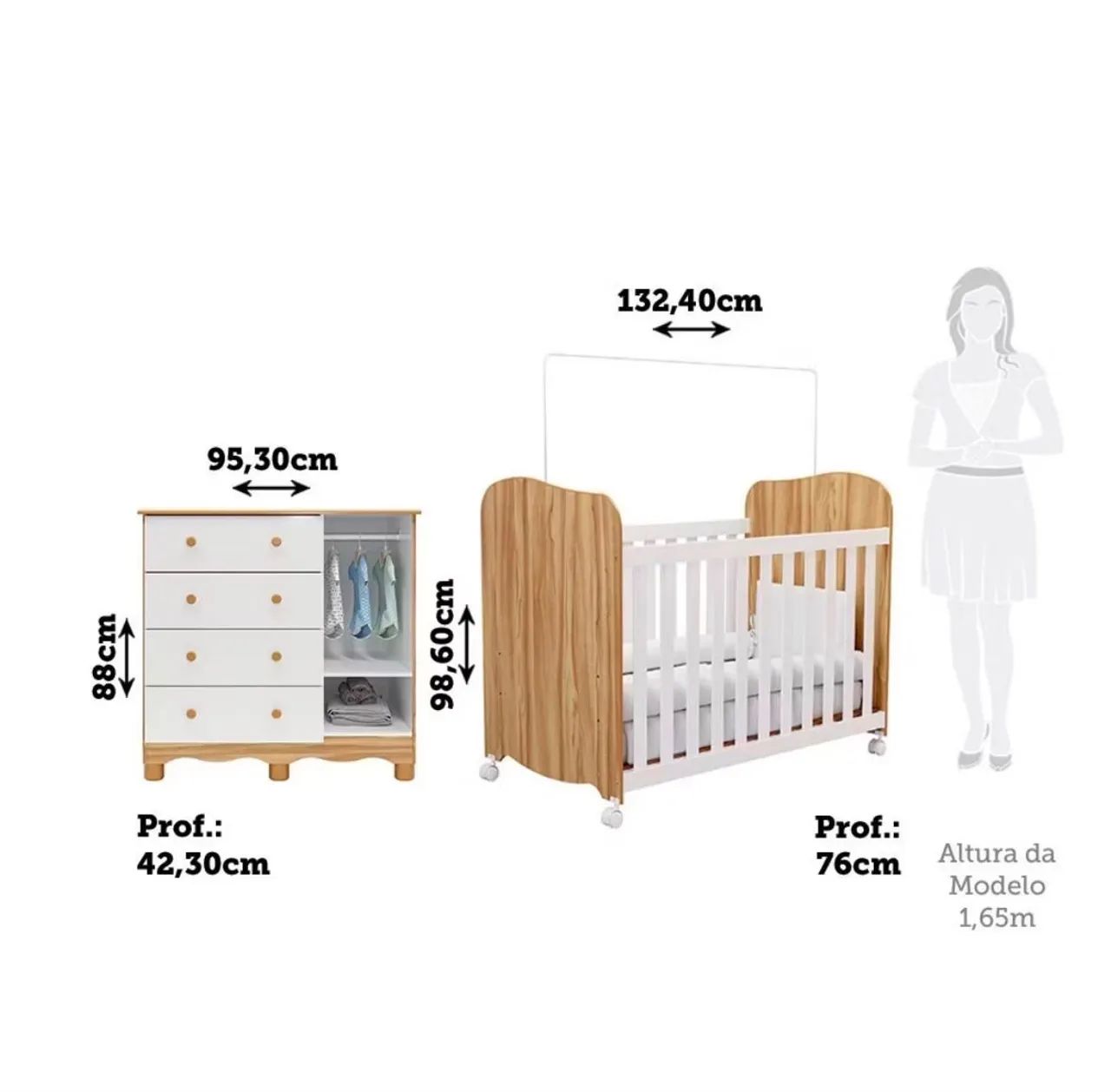 Quarto de bebê completo - Berço e cômoda  - Foto 3