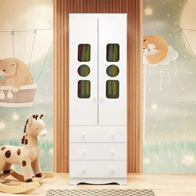 Roupeiro Tedy 2 Portas, 100% MDF - Peroba - Foto 4